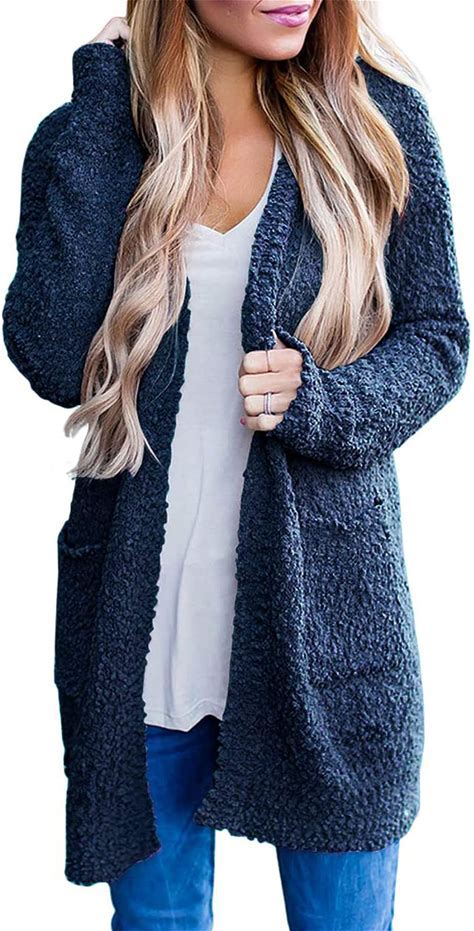 MEROKEETY Women's Long Sleeve Soft Chunky Knit Cardigan