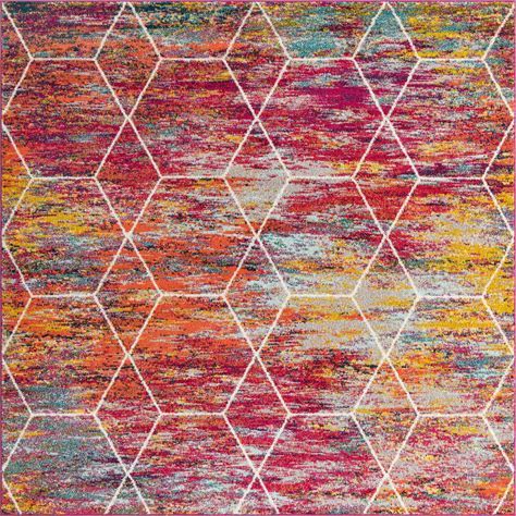 Unique Loom Trellis Frieze Collection Lattice Moroccan Rug